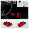 2PCS Aluminum Alloy Footrest Pedals Cover for 2018-2022+ Tesla Model 3 Model Y Anti-Slip Accelerator Brake Foot Pedal (Red)