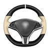 Matte Carbon Fiber + Leather Steering Wheel Cover for Tesla Model S 2012-2020 & Model X 2016-2020