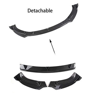 Front Bumper Lip for Tesla Model Y Accessories Carbon Fiber Style Spoiler Splitter Side Body Kit Trim Protection Car Exterior Accessory (Bright carbon fiber)