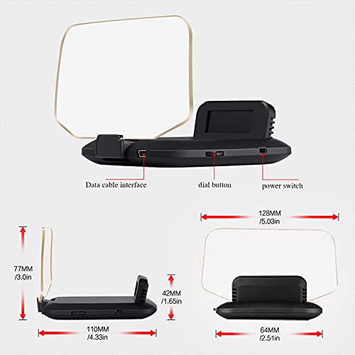 5 inches HUD, 3D Reflection Gauge Head Up Display Compatible with Tesla Model 3 Model Y (After 2019), Speed Warning, Speedometer,Battery Display and GPS etc (Upgraded on July)