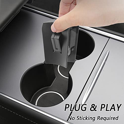 2021-2022+ Tesla Model 3 & Model Y Cup Holder Divider (Matte Gray)