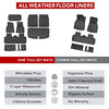 Tesla Model Y Floor Mats 3D Full Set Liners All-Weather Anti-Slip Waterproof Frunk & Trunk Mat Accessories Compatible with 7 Seater Model Y