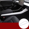 ABS Chrome Car Center Console Decoration Strips Trim Accessories for Tesla Model 3 2016-2019 for Tesla Model Y 2017-2020 (Silver)