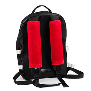 Soft Faux Sheepskin Seat Belt Shoulder Pad for a More Comfortable Driving, Compatible with Adults Youth Kids - Car, Truck, SUV, Airplane,Carmera Backpack Straps 2 Packs Red
