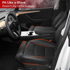 Tesla Model Y Leather Seat Extender Cushion Pad for Front and Rear Seats (Black)