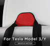 Front Seat Headrest Storage Hooks for Tesla Model 3 & Y (Red Suede)
