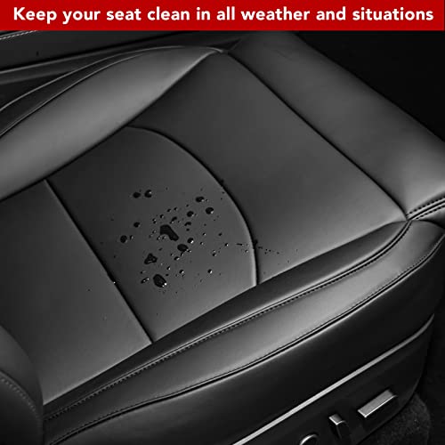Tesla Model Y Leather Seat Extender Cushion Pad for Front and Rear Seats (Black)