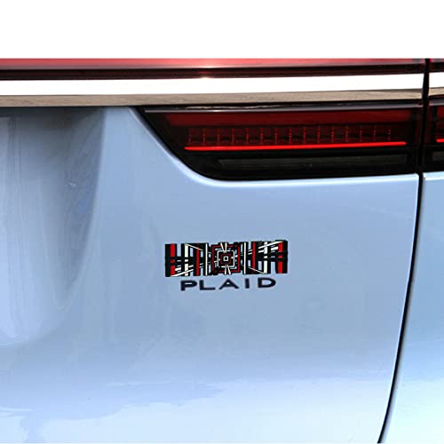 Black Plaid Letter Logo Badge Emblem Fit for Tesla Model 3 /Y/X/S