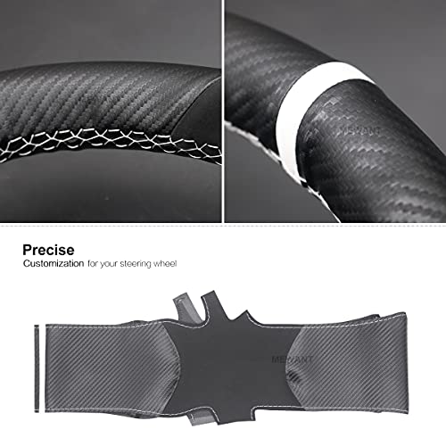 Matte Carbon Fiber + Suede Car Steering Wheel Cover for Tesla Model S 2012-2021 / Model X 2016-2020