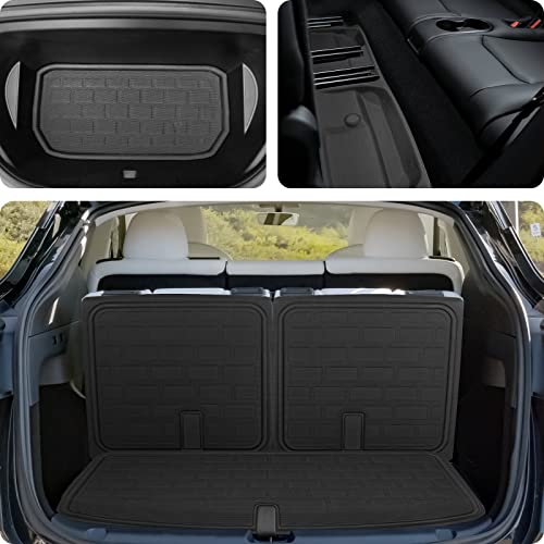 Tesla Model Y Floor Mats 3D Full Set Liners All-Weather Anti-Slip Waterproof Frunk & Trunk Mat Accessories Compatible with 7 Seater Model Y