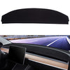 Flannel Dashboard Cover Nonslip Car Dash Board Mat Fit for 2017-2022 Tesla Model 3 Sunshade No-Glare Non-Slip Pad Carpet Sunshield Protector