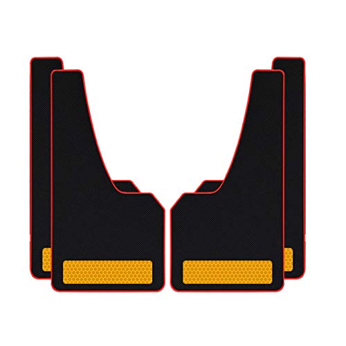 Car Mud Flaps Fit for Jaguar I-pace, PVC Soft Material Mud Guards with Splash, Scratch and Abrasion Resistance,4 Pcs (Yellow Reflective Strip)