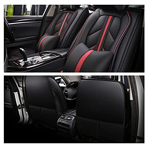 Front & Rear Seat Covers with Headrest Backrest Cushions for Chevy Chevrolet Bolt EV EUV Car Seat Cover Luxury PU Leather Sporty Breathable Comfortable Black