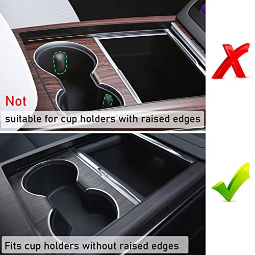 2021 Tesla Model S/X Cup Holder Insert, Anti Slip Center Console CupHolder Protector for Model S/X Plaid/Long Range and Model S/X