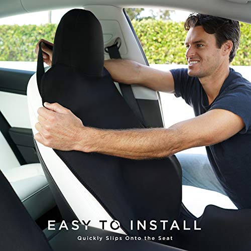 Waterproof Front Seat Cover for Tesla Model Y - Black