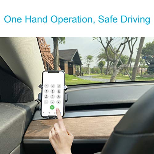 Car Cell Phone Mount for Tesla Model 3 Fixed Clip Safety Cell Phone Holder Stand, Tesla Phone Mount for Model 3, Windshield Phone Holder for Car