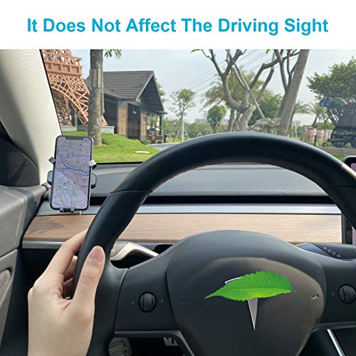 Car Cell Phone Mount for Tesla Model 3 Fixed Clip Safety Cell Phone Holder Stand, Tesla Phone Mount for Model 3, Windshield Phone Holder for Car