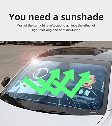Sun Shade for Tesla Model Y 2020-2021 Front Glass Sunshade with Small Size and Easy Storage