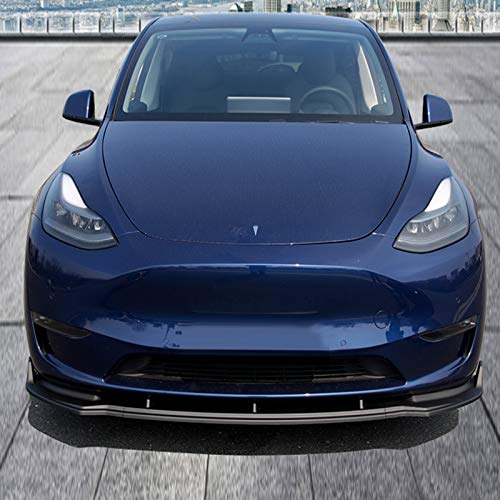 Front Bumper Lip for Tesla Model Y Accessories Carbon Fiber Style Spoiler Splitter Side Body Kit Trim Protection Car Exterior Accessory (Matte carbon fiber)