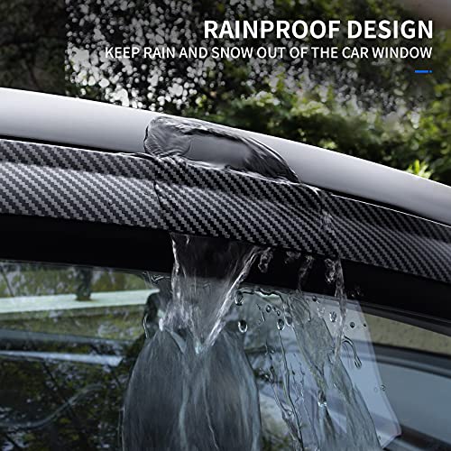 Tesla Model Y Rain/Wind Vent & Window Visors (Matte Carbon Fiber)