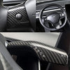 Tesla Model 3 & Model Y Steering Wheel Cover Combo With Gear Shift Covers,Steering Wheel Accessories Carbon Fiber Style Cover Gear Shift Covers Carbon Fiber Inner Decoration for Tesla Model 3 Model Y