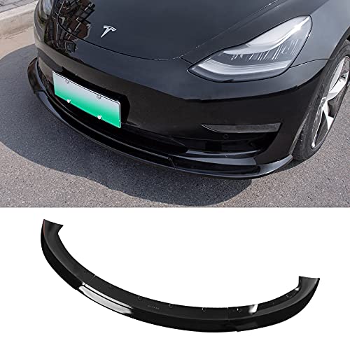 Fit Tesla Model 3 Front Bumper Lip Kit Car Glossy Mods Spoilers For 2017-2021 Tesla Model 3 Accessories (Glossy Black)