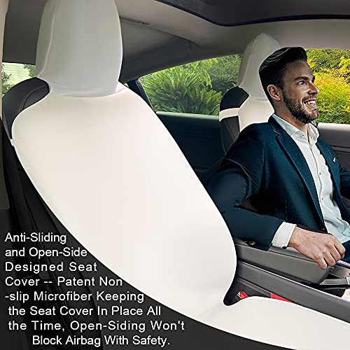 Waterproof Front Seat Cover for Tesla Model Y - White