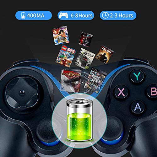 PC Controller Wireless Controller 2.4G Remote Game Console PS3 Controller Tesla Model 3 Screen Controller PC Video Gamepad Joystick with Dual-Vibration for PC(WIN7/8/10/XP) PS3 and Android