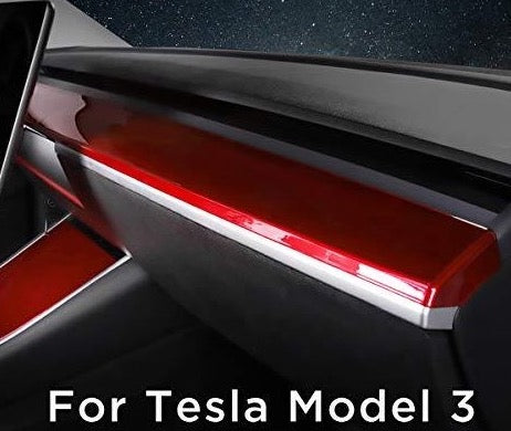 Car Central Control Instrument Panel for Tesla Model 3 and Tesla Model Y 2017-2022 Interior Package kit Protection (Red Style)