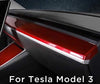 Car Central Control Instrument Panel for Tesla Model 3 and Tesla Model Y 2017-2022 Interior Package kit Protection (Red Style)
