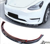 Glossy Black ABS Front Lip Splitter/Front Bumper Lip Spoiler for 2020-2022 Tesla Model Y (3 Piece Set)