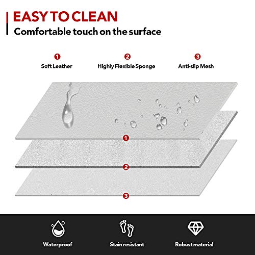 Tesla Model 3 & Y White Leather Seat Back Kick Protector/Kick Mat with Storage Bag (1 Piece)