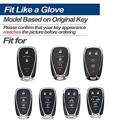 Fit for 2021 2020 2019 Chevrolet Chevy Camaro Malibu Spark Blazer Bolt EV Equinox Trax TPU Key Fob Remote Cover Case Shell Glove Pouch Holder Protector Keyless Entry Sleeve Accessory, Red