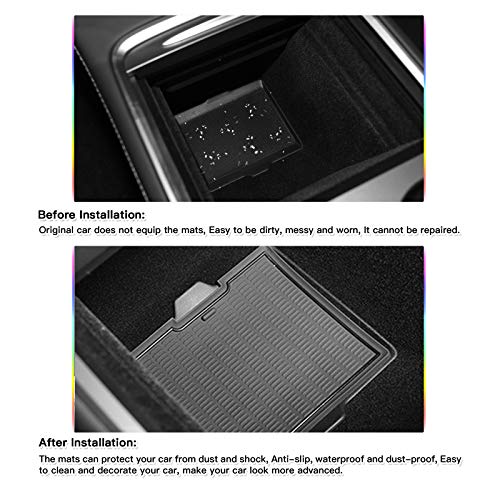Door Slot Mat for 2021 Update Tesla Model Y Non-Slip Interior Accessory Decoration Door Groove Gate Pad Fit Cup Center Console Liners Dustproof Waterproof and Reduce Noise