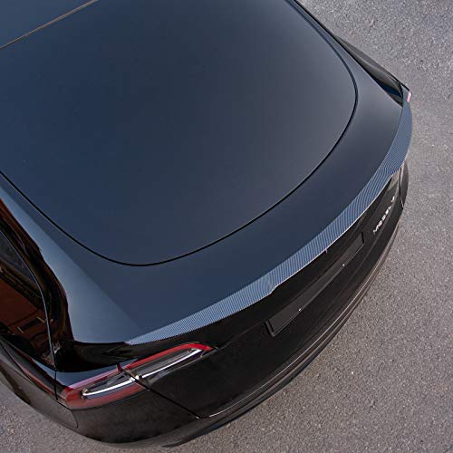 Tesla Model Y Spoiler Wing Performance Rear Trunk Lip Tail Car Styling Kits 2020 2021 Tesla Model Y Accessories (Glossy Carbon Fiber Pattern)