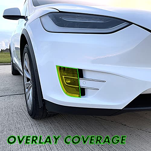 PreCut Vinyl Smoke Tint for 2016-2022 Tesla Model X Foglight (3. Foglight, Yellow)