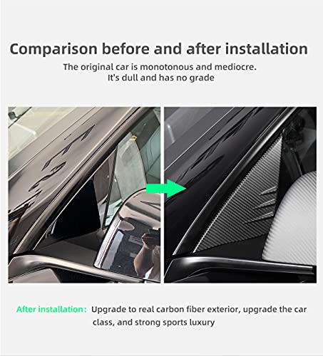 A-Pillar Real Carbon Fiber Trim for 2020-2023 Tesla Model Y (Matte Carbon Fiber)
