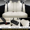 SuperVibe Auto Full Coverage Faux Leather Custom Car Seat Covers Full Set Fit for 2020 2021 Tesla Model Y (White)