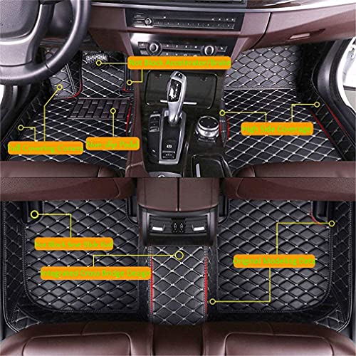 Customized Car Mats are Suitable for Volkswagen ID.4 CROZZ / 2021 Year Waterproof Lining Full Set of Environmentally Friendly Flooring (Black Red,ID.4 CROZZ / 2021 Year)
