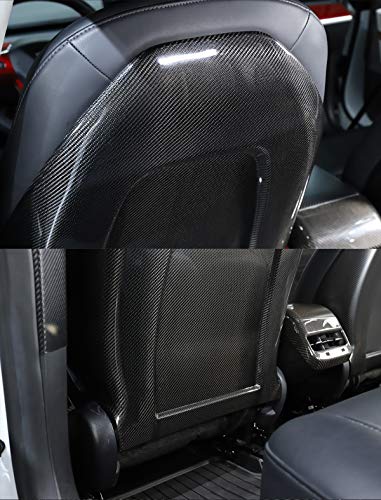 Tesla Model 3 Model Y 2017-2022 True Carbon Fiber Replace The Original car seat Back Cover(Glossy)