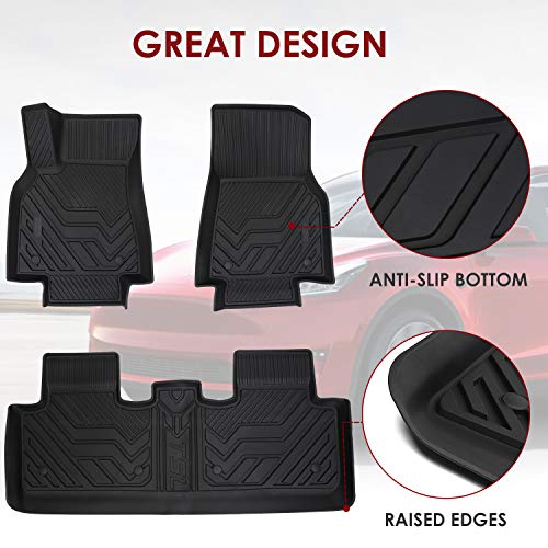 3D All-Weather Anti-Slip Waterproof Floor Liner Mats for 2021-2022 Tesla Model Y