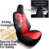 Tesla Model 3 & Y Black/Red Front Two Synthetic Leather Seat Covers