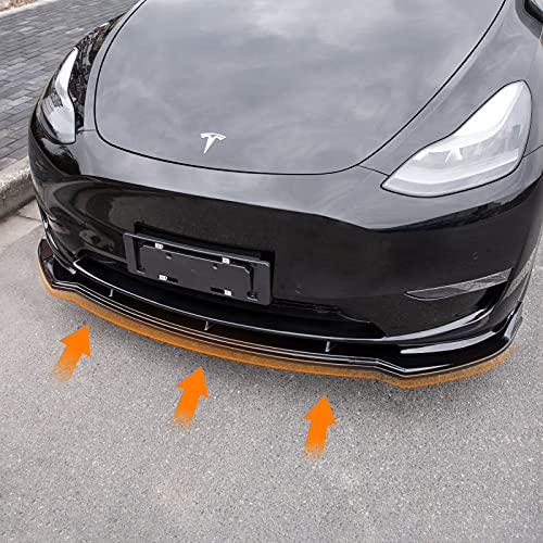 Front Bumper Spoiler Lip for Tesla Model Y (Gloss Black)