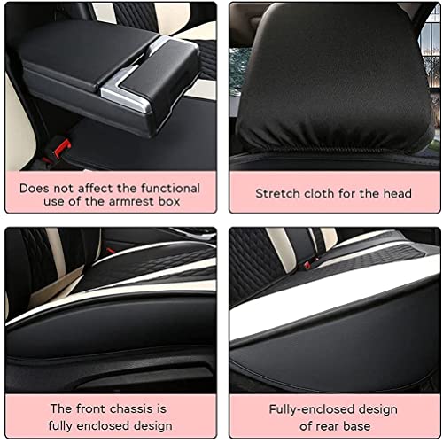 Front & Rear Seat Covers for Chevy Chevrolet Bolt EV EUV Car Seat Cover Luxury PU Leather Comfortable Stylish Pink×Beige