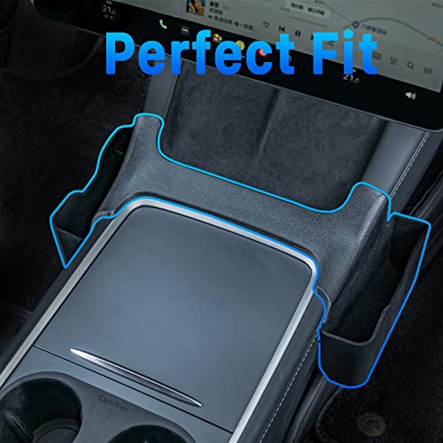 Center Console Side Organizer Compatible with 2021-2022 Tesla Model 3/Y Tray Storage Box with Flocking