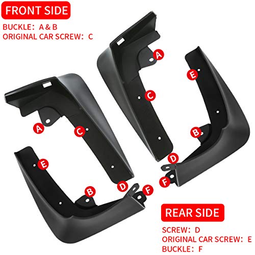 Mud Flaps/Splash Guards for 2016-2021 Tesla Model X Front and Rear 4-PC