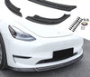 3 Piece Front Bumper ABS Lip Splitter for 2020-2022 Tesla Model Y (Matte Carbon Fiber )