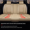 Front & Rear Seat Covers for Chevy Chevrolet Bolt EV EUV Car Seat Cover Luxury PU Leather Comfortable Wear Resistant Beige