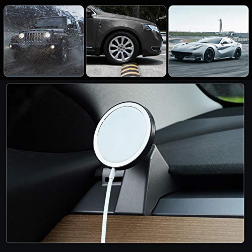 Car Mount Phone Holder for Tesla Model 3, Left Dashboard Car Stand Mount for Magsafe Charger, 360 Rotation Adjustable Car Holder Compatible with iPhone 12 Pro Max/12 Pro/12 (Charger Not Included)
