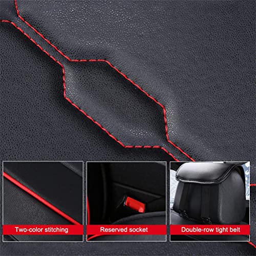 Front & Rear Seat Covers for Chevy Chevrolet Bolt EV EUV Car Seat Cover Luxury PU Leather Breathable Comfortable Black×Red